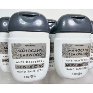 4 MAHOGANY TEAKWOOD Moisturizing Sanitizer POCKETBAC 1oz Bath & Body Works NEW